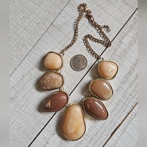 Vintage Faux Stone Necklace. Adjustable Necklace. Boho Necklace.